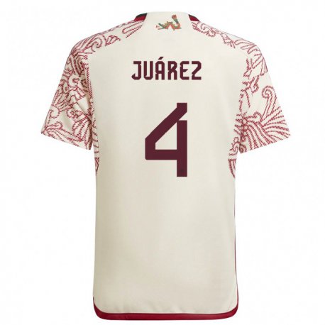 Kandiny Homme Maillot Mexique Ramon Juarez #4 Merveille Blanc Rouge Tenues Extérieur 22-24 T-shirt