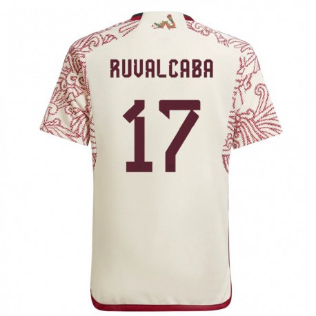 Kandiny Homme Maillot Mexique Jorge Ruvalcaba #17 Merveille Blanc Rouge Tenues Extérieur 22-24 T-shirt