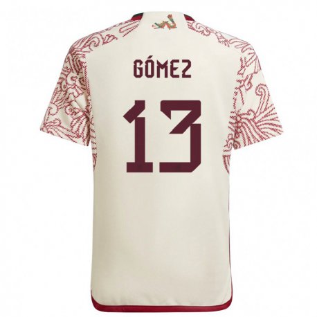 Kandiny Homme Maillot Mexique Diego Gomez #13 Merveille Blanc Rouge Tenues Extérieur 22-24 T-shirt