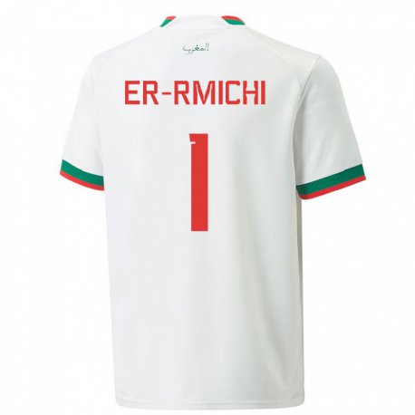 Kandiny Homme Maillot Maroc Khadija Er Rmichi #1 Blanc Tenues Extérieur 22-24 T-shirt