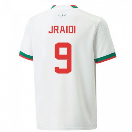 Kandiny Homme Maillot Maroc Ibtissam Jraidi #9 Blanc Tenues Extérieur 22-24 T-shirt