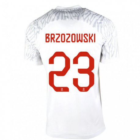 Kandiny Femme Maillot Pologne Milosz Brzozowski #23 Blanc Tenues Domicile 22-24 T-shirt