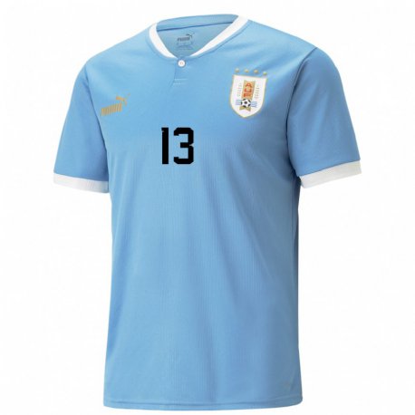 Kandiny Femme Maillot Uruguay Agustin Rodriguez #13 Bleu Tenues Domicile 22-24 T-shirt
