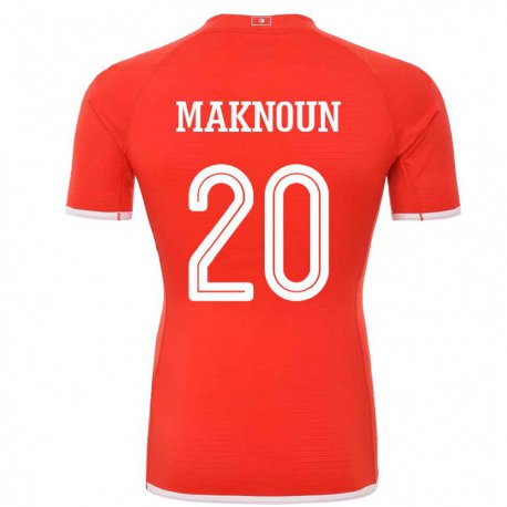 Kandiny Femme Maillot Tunisie Leila Maknoun #20 Rouge Tenues Domicile 22-24 T-shirt