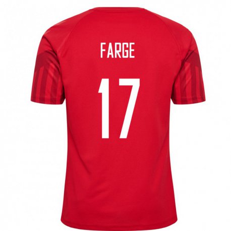 Kandiny Femme Maillot Danemark Emma Farge #17 Rouge Tenues Domicile 22-24 T-shirt