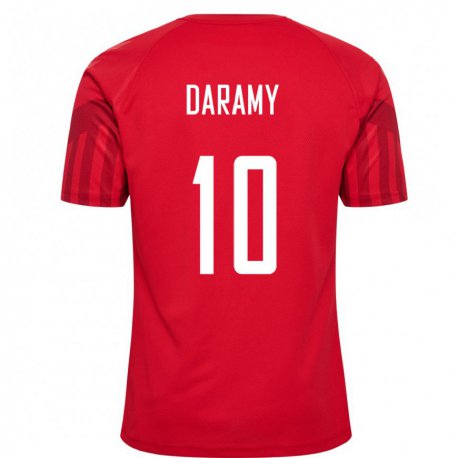 Kandiny Femme Maillot Danemark Mohamed Daramy #10 Rouge Tenues Domicile 22-24 T-shirt
