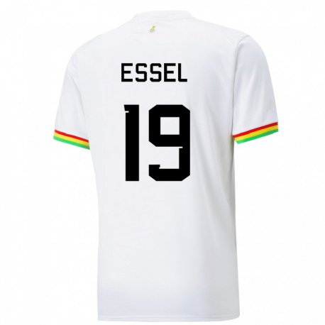 Kandiny Femme Maillot Ghana Aaron Essel #19 Blanc Tenues Domicile 22-24 T-shirt