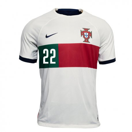 Kandiny Femme Maillot Portugal Rute Costa #22 Blanc Tenues Extérieur 22-24 T-shirt