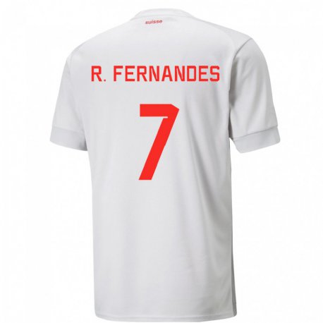 Kandiny Femme Maillot Suisse Ronaldo Dantas Fernandes #7 Blanc Tenues Extérieur 22-24 T-shirt