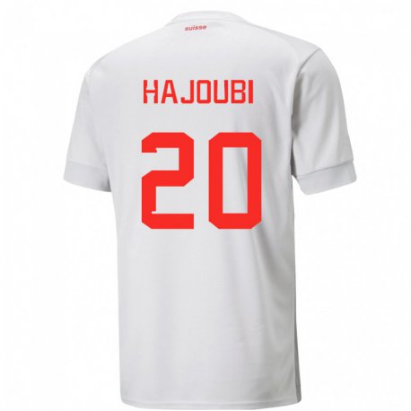 Kandiny Femme Maillot Suisse Amin Hajoubi #20 Blanc Tenues Extérieur 22-24 T-shirt