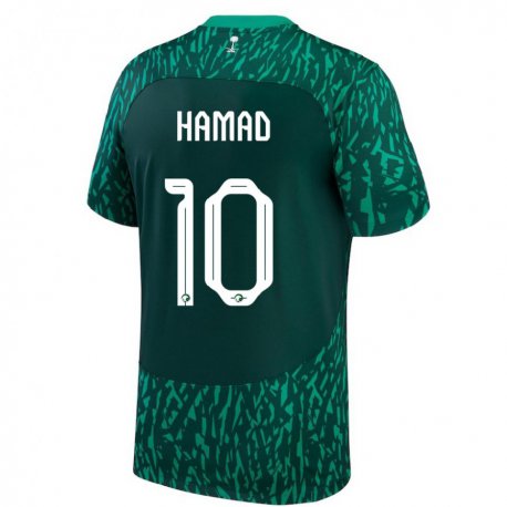 Kandiny Femme Maillot Arabie Saoudite Sarah Hamad #10 Vert Foncé Tenues Extérieur 22-24 T-shirt
