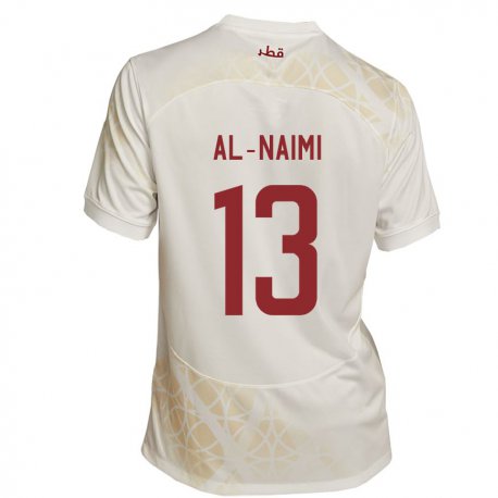 Kandiny Femme Maillot Qatar Zahra Al Naimi #13 Beige Doré Tenues Extérieur 22-24 T-shirt