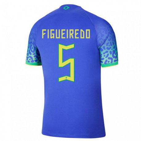Kandiny Femme Maillot Brésil Vitor Figueiredo #5 Bleu Tenues Extérieur 22-24 T-shirt