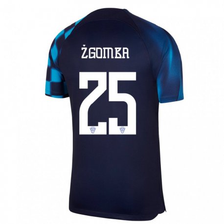 Kandiny Femme Maillot Croatie Marin Zgomba #25 Bleu Foncé Tenues Extérieur 22-24 T-shirt