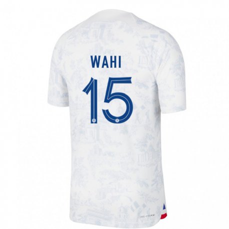Kandiny Femme Maillot France Elye Wahi #15 Blanc Bleu  Tenues Extérieur 22-24 T-shirt