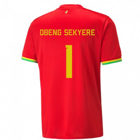 Kandiny Femme Maillot Ghana Gregory Obeng Sekyere #1 Rouge Tenues Extérieur 22-24 T-shirt