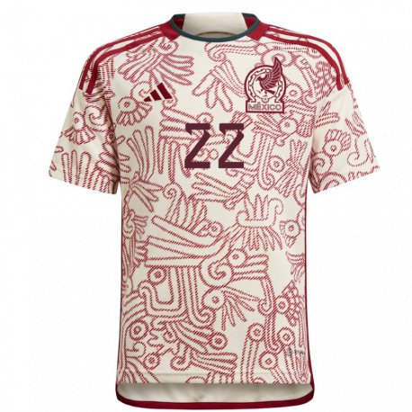 Kandiny Femme Maillot Mexique Andres Montano #22 Merveille Blanc Rouge Tenues Extérieur 22-24 T-shirt