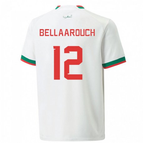 Kandiny Femme Maillot Maroc Alaa Bellaarouch #12 Blanc Tenues Extérieur 22-24 T-shirt