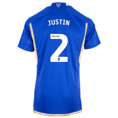Kandiny Enfant Maillot James Justin #2 Bleu Tenues Domicile 2023/24 T-Shirt