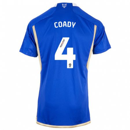 Kandiny Enfant Maillot Conor Coady #4 Bleu Tenues Domicile 2023/24 T-Shirt