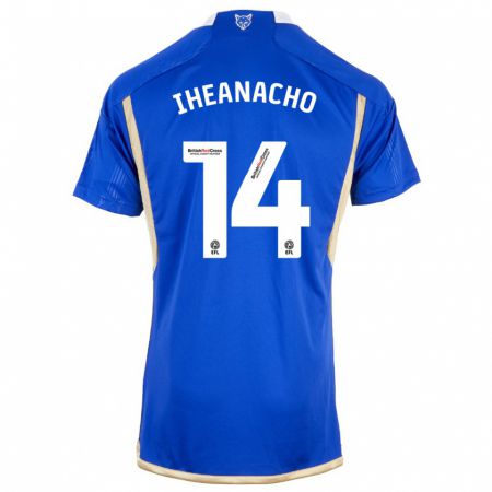 Kandiny Enfant Maillot Kelechi Iheanacho #14 Bleu Tenues Domicile 2023/24 T-Shirt