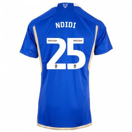Kandiny Enfant Maillot Wilfred Ndidi #25 Bleu Tenues Domicile 2023/24 T-Shirt