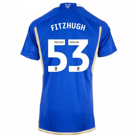 Kandiny Enfant Maillot Ethan Fitzhugh #53 Bleu Tenues Domicile 2023/24 T-Shirt