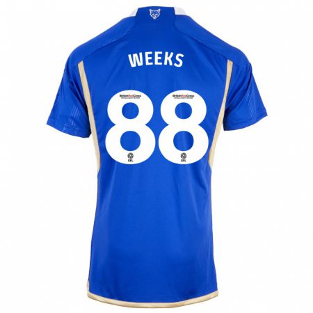 Kandiny Enfant Maillot Tyler Weeks #88 Bleu Tenues Domicile 2023/24 T-Shirt