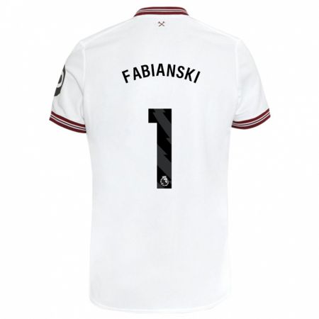 Kandiny Enfant Maillot Lukasz Fabianski #1 Blanc Tenues Extérieur 2023/24 T-Shirt