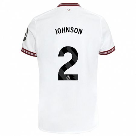 Kandiny Enfant Maillot Ben Johnson #2 Blanc Tenues Extérieur 2023/24 T-Shirt