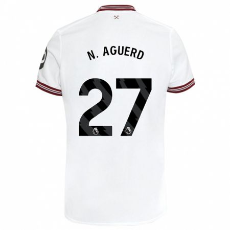 Kandiny Enfant Maillot Nayef Aguerd #27 Blanc Tenues Extérieur 2023/24 T-Shirt