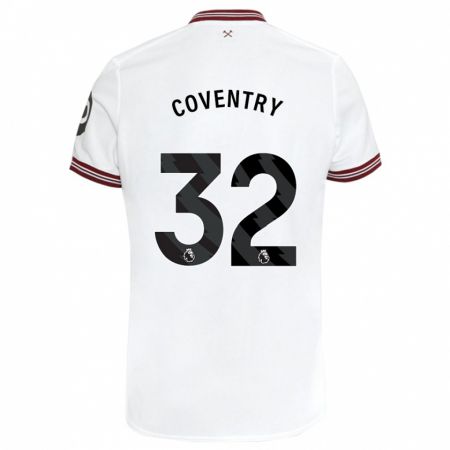 Kandiny Enfant Maillot Conor Coventry #32 Blanc Tenues Extérieur 2023/24 T-Shirt