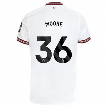 Kandiny Enfant Maillot Sean Moore #36 Blanc Tenues Extérieur 2023/24 T-Shirt