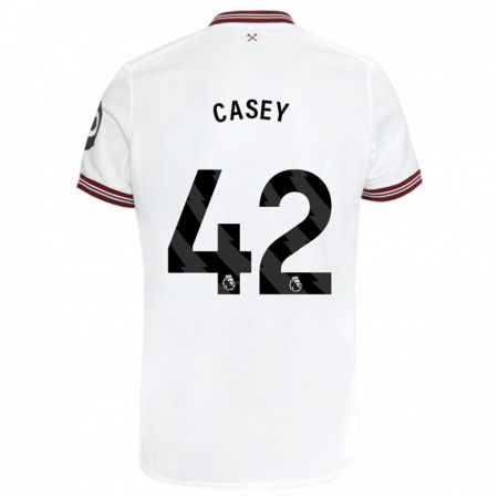 Kandiny Enfant Maillot Kaelan Casey #42 Blanc Tenues Extérieur 2023/24 T-Shirt