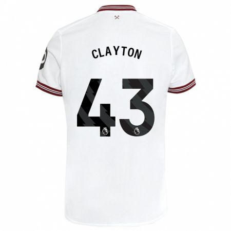 Kandiny Enfant Maillot Regan Clayton #43 Blanc Tenues Extérieur 2023/24 T-Shirt