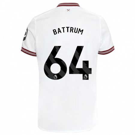 Kandiny Enfant Maillot Ryan Battrum #64 Blanc Tenues Extérieur 2023/24 T-Shirt