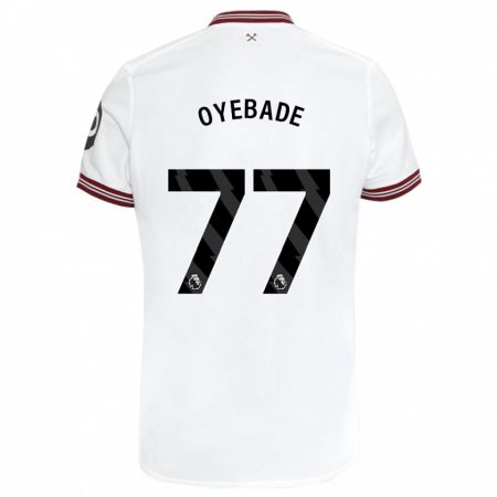 Kandiny Enfant Maillot Rayan Oyebade #77 Blanc Tenues Extérieur 2023/24 T-Shirt