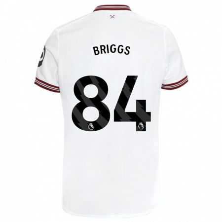 Kandiny Enfant Maillot Josh Briggs #84 Blanc Tenues Extérieur 2023/24 T-Shirt
