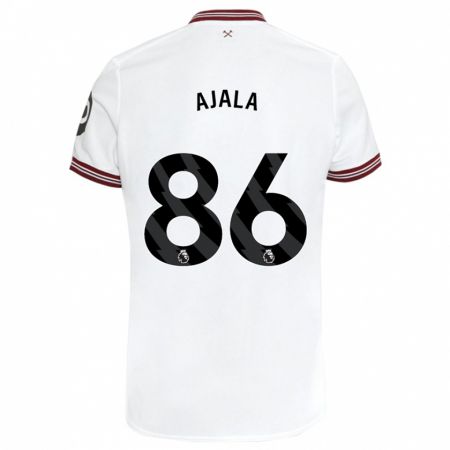 Kandiny Enfant Maillot Joshua Ajala #86 Blanc Tenues Extérieur 2023/24 T-Shirt