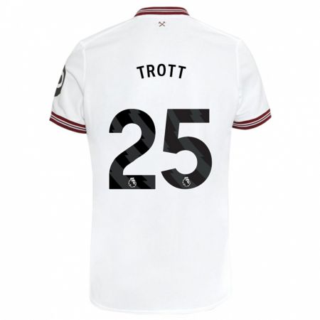 Kandiny Enfant Maillot Nathan Trott #25 Blanc Tenues Extérieur 2023/24 T-Shirt