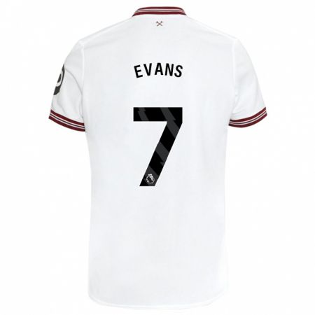 Kandiny Enfant Maillot Lisa Evans #7 Blanc Tenues Extérieur 2023/24 T-Shirt