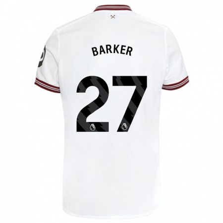 Kandiny Enfant Maillot Maisy Barker #27 Blanc Tenues Extérieur 2023/24 T-Shirt
