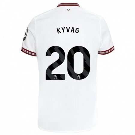 Kandiny Enfant Maillot Thea Kyvag #20 Blanc Tenues Extérieur 2023/24 T-Shirt