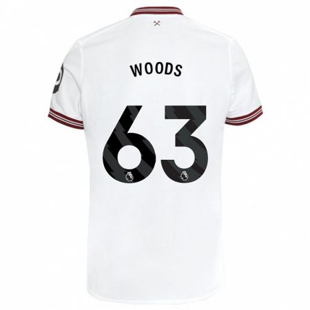 Kandiny Enfant Maillot Archie Woods #63 Blanc Tenues Extérieur 2023/24 T-Shirt