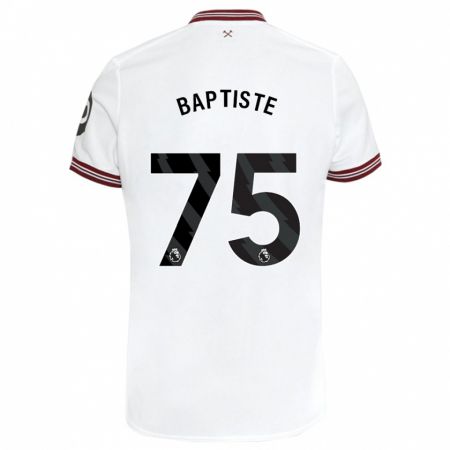 Kandiny Enfant Maillot Jamal Baptiste #75 Blanc Tenues Extérieur 2023/24 T-Shirt