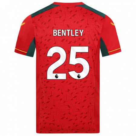 Kandiny Enfant Maillot Daniel Bentley #25 Rouge Tenues Extérieur 2023/24 T-Shirt