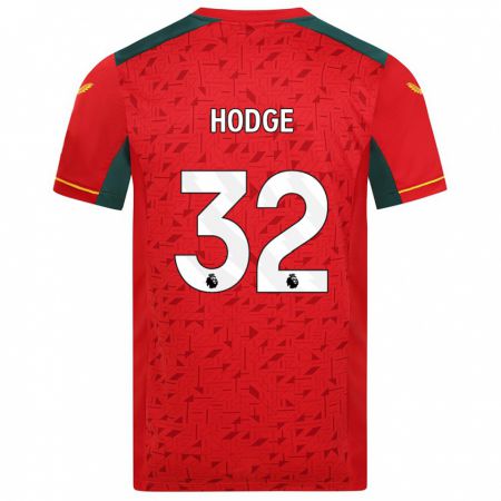 Kandiny Enfant Maillot Joe Hodge #32 Rouge Tenues Extérieur 2023/24 T-Shirt