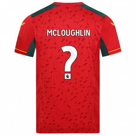 Kandiny Enfant Maillot Lee Mcloughlin #0 Rouge Tenues Extérieur 2023/24 T-Shirt