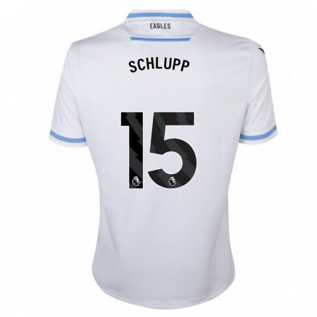 Kandiny Enfant Maillot Jeffrey Schlupp #15 Blanc Tenues Extérieur 2023/24 T-Shirt