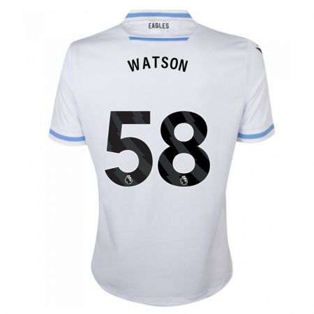 Kandiny Enfant Maillot Noah Watson #58 Blanc Tenues Extérieur 2023/24 T-Shirt